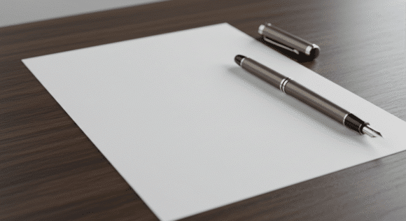 sheet and pen